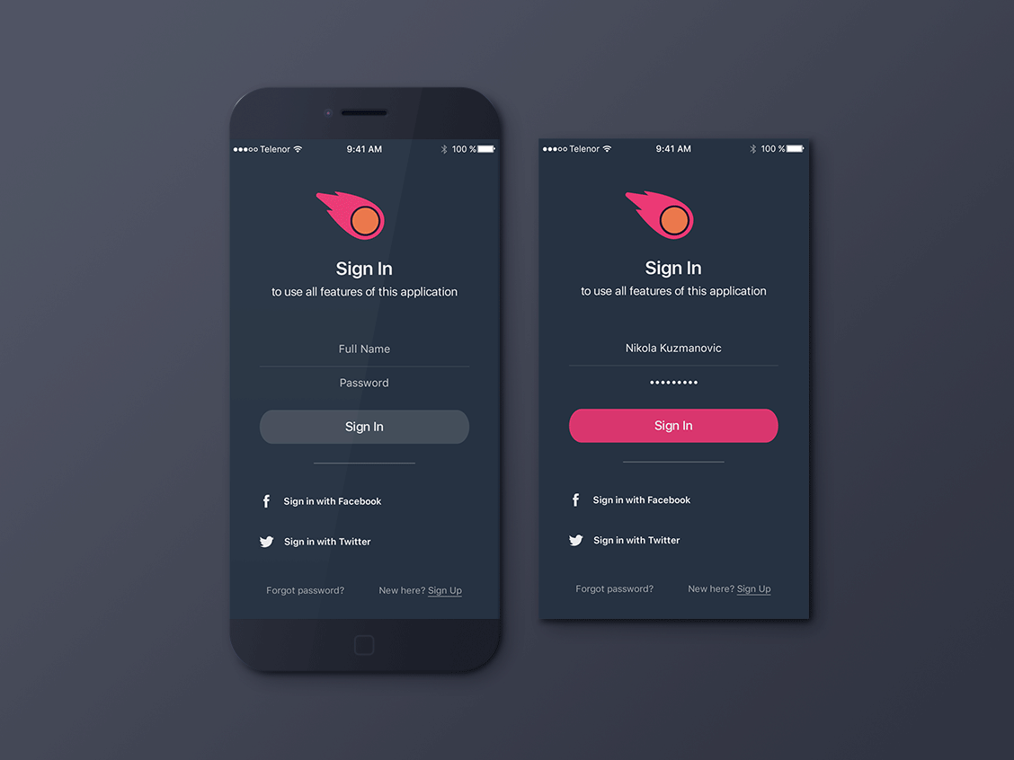 Sign In Screen Design