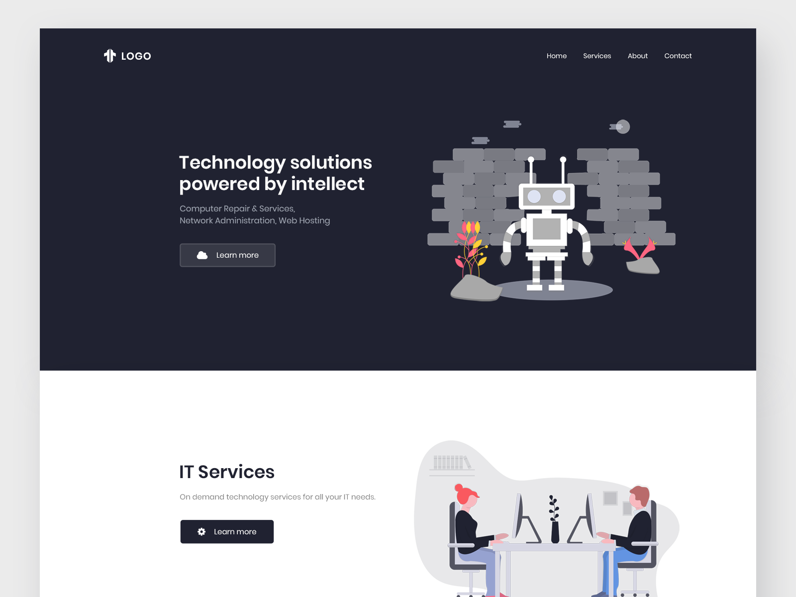 Technology Landing page